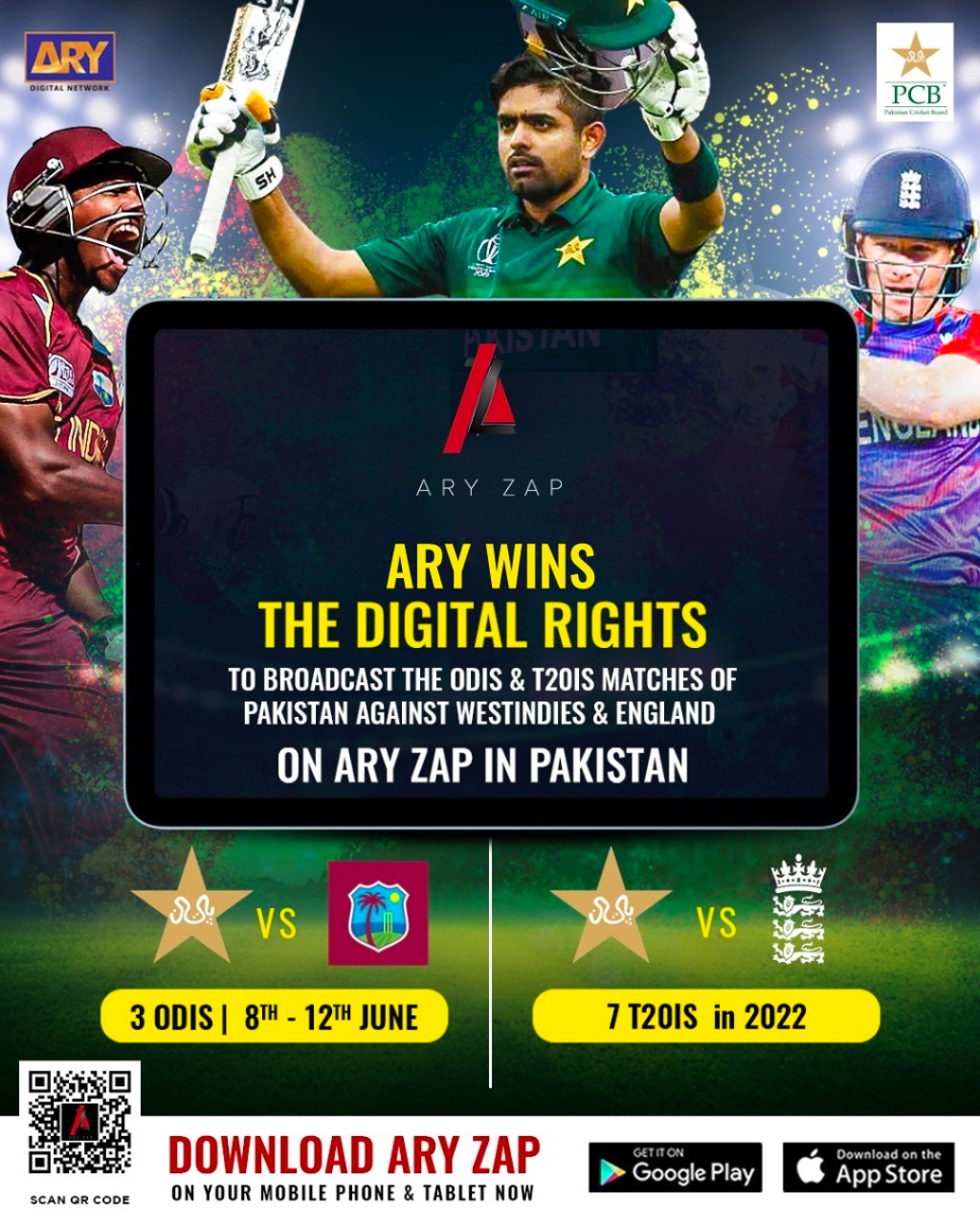 ARY earns live-streaming rights for West Indies ODIs and England T20Is Cliff Pakistan News